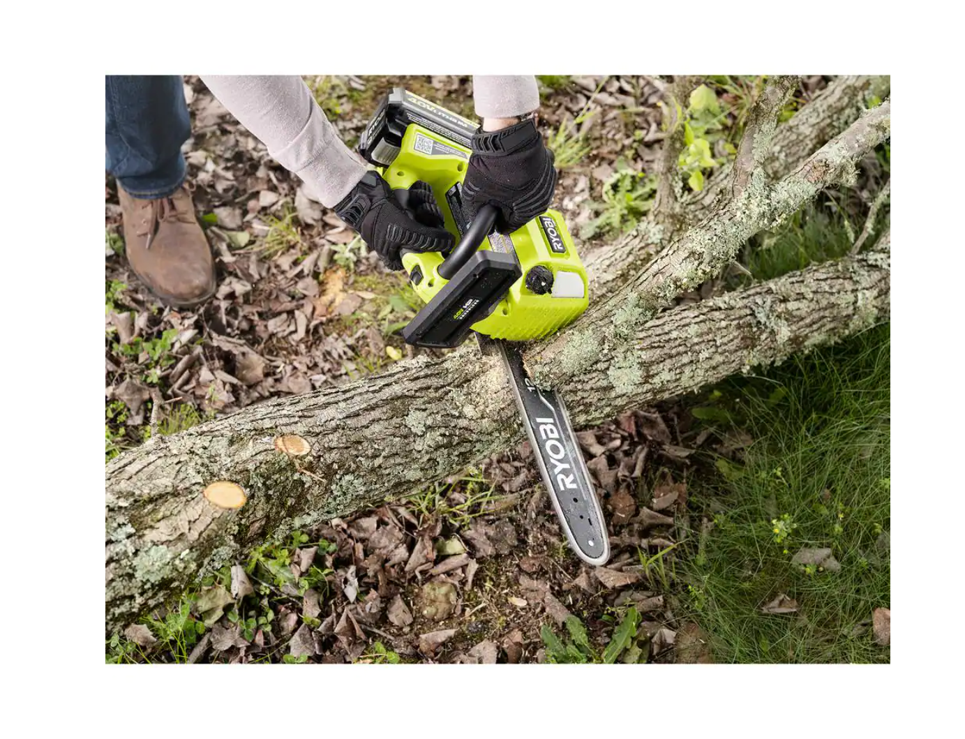 RYOBI RY40590 40V HP Brushless 12 in. Top Handle Cordless Battery Chainsaw with 4.0 Battery and Charger