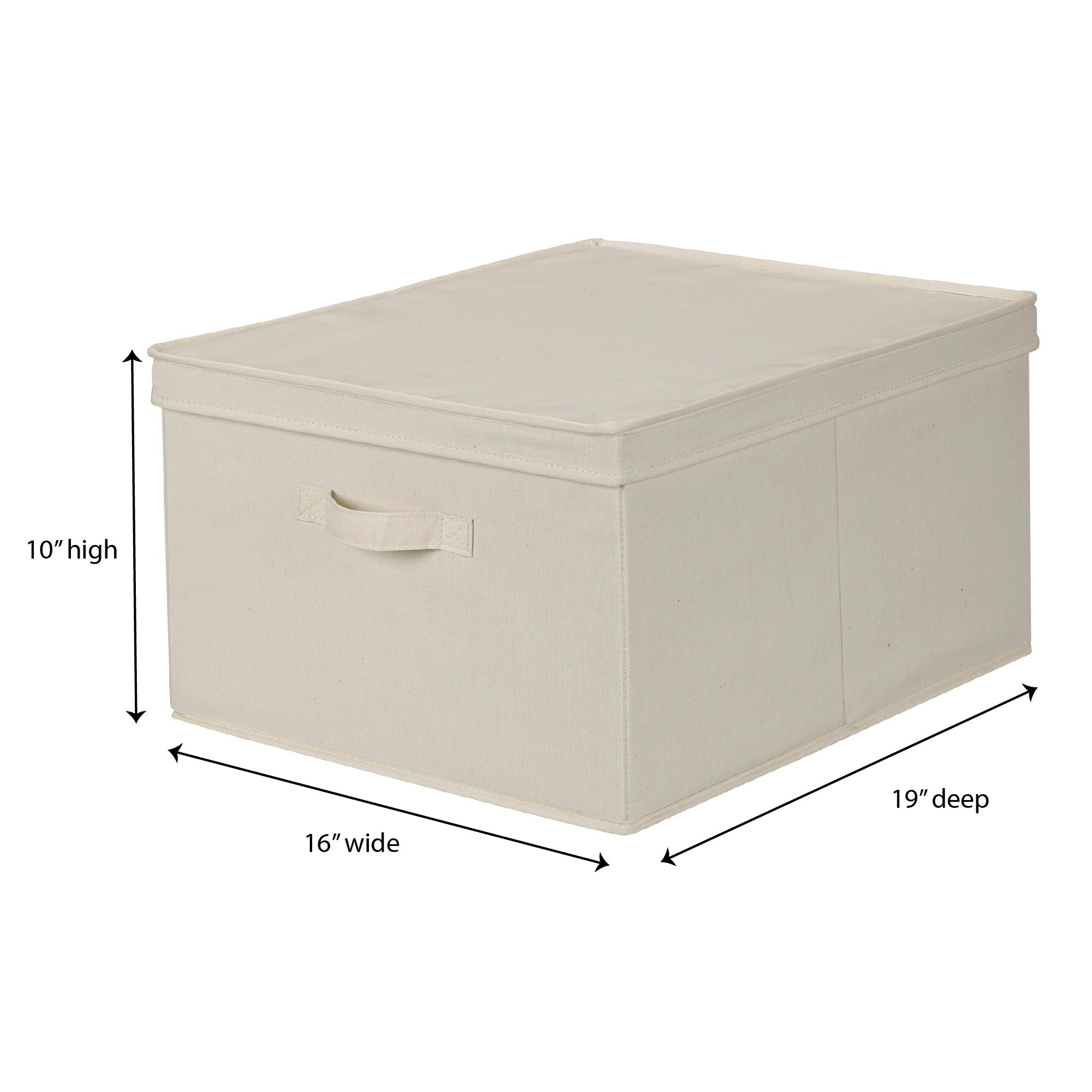 Household Essentials Jumbo Canvas Storage Box with Lid