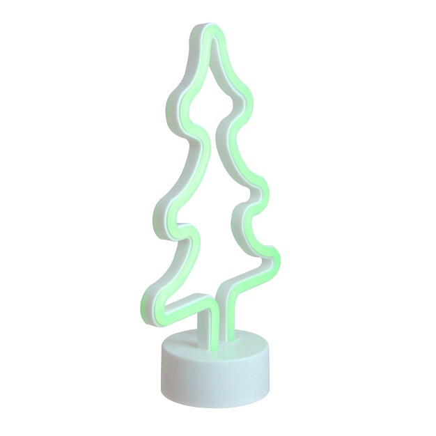 Battery Operated Neon Style Led Christmas Tree Table Light Green