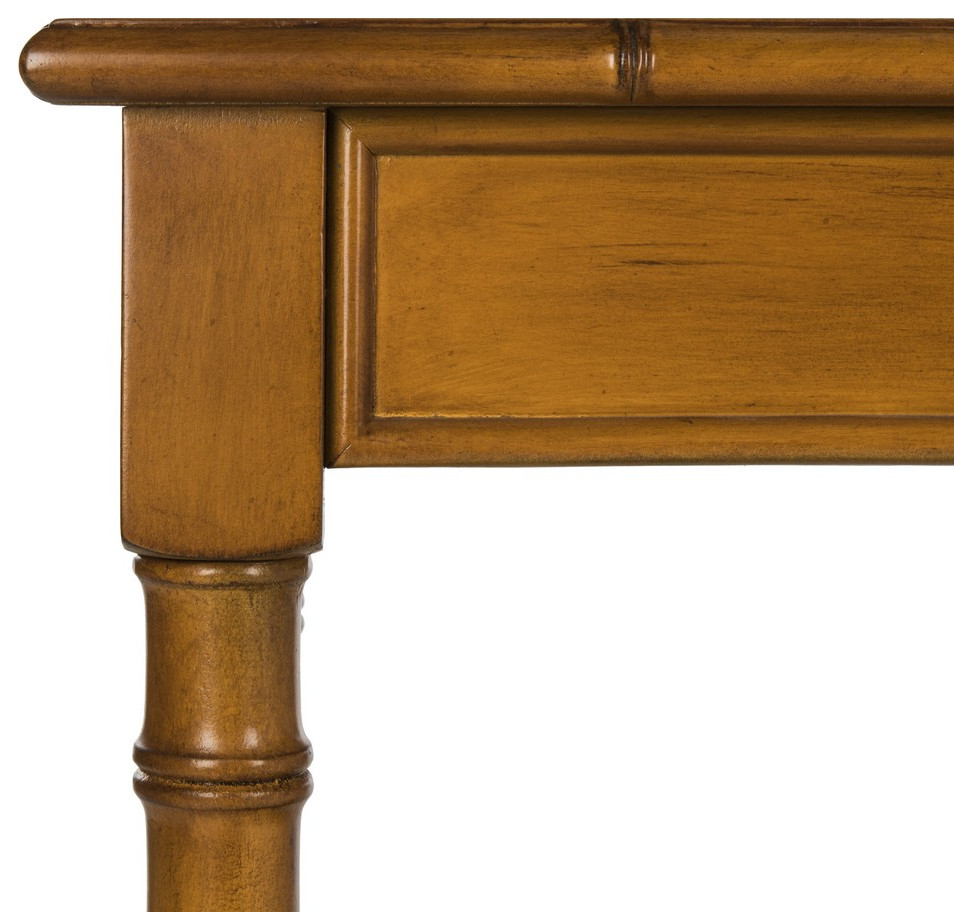 Lysie Coastal Bamboo Console Table Brown   Asian   Console Tables   by Peachtree Fine Furniture  Houzz