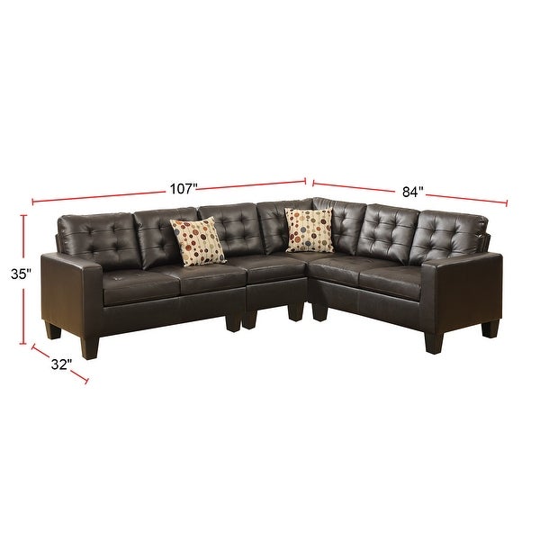 4 Piece Sectional Sofa with Pillows