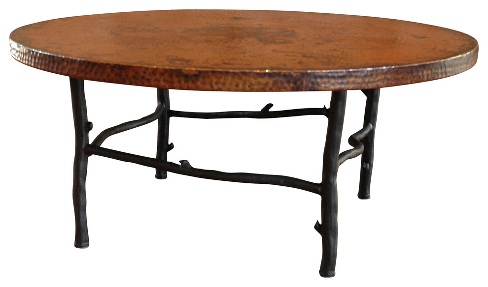 South Fork Coffee Table With 42 quotRound Top   Rustic   Coffee Tables   by Timeless Wrought Iron  Houzz