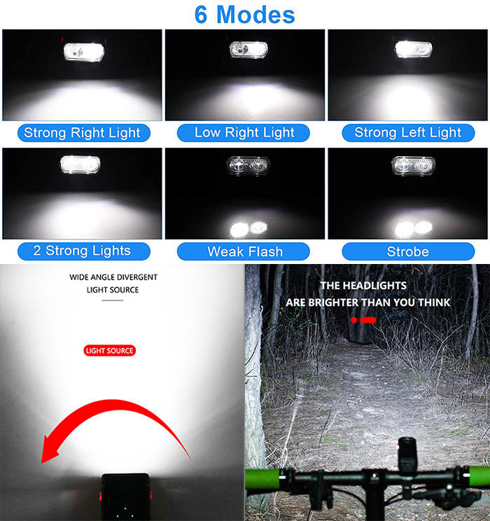 Outdoor Bicycle Equipment Cycling Riding Safety Headlight Waterproof Portable Bike Light LED Rechargeable Bicycle Front Light