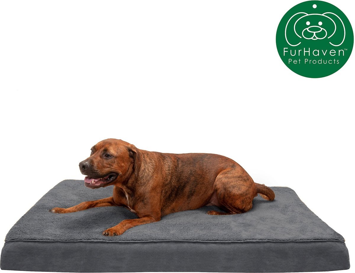 FurHaven Terry Deluxe Cooling Gel Pillow Cat and Dog Bed w/Removable Cover