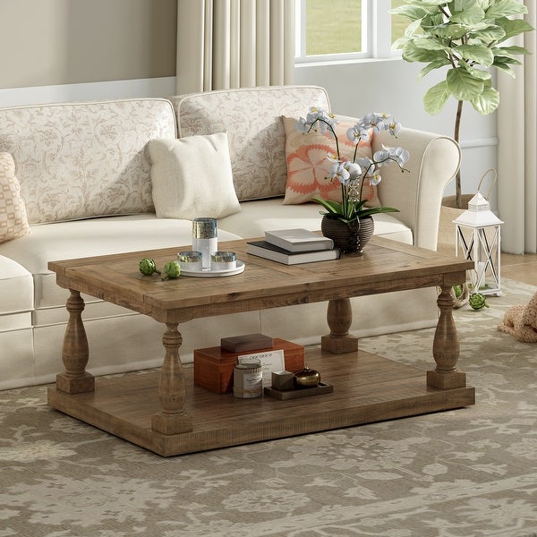 Rustic Floor Shelf Coffee Table