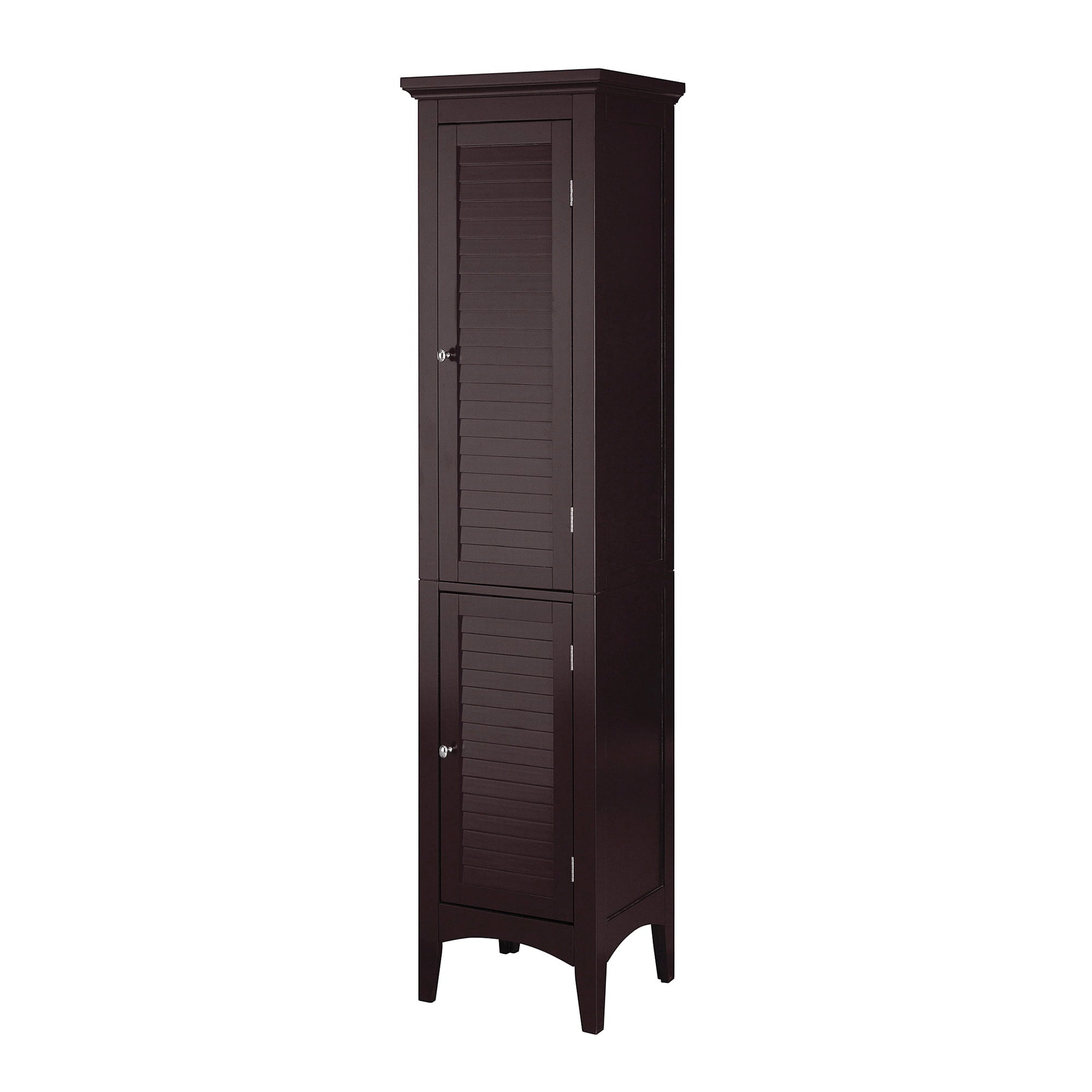 Teamson Home Glancy Wooden Tall Tower Cabinet with Storage with 5 Tier Shelves, Dark Brown