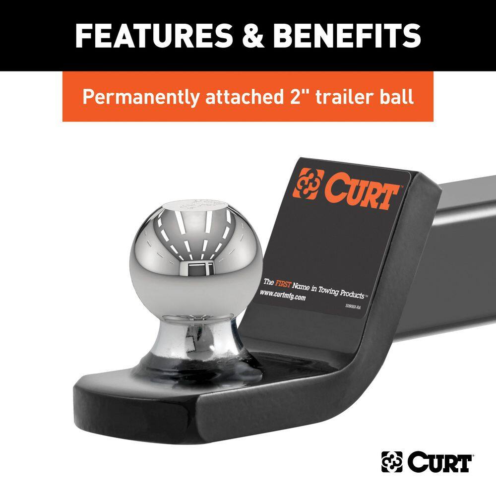 CURT 7500 lbs. 2 in. Drop Trailer Hitch Ball Mount Draw Bar Towing Starter Kit with 2 in. Ball (2 in. Shank) 45141