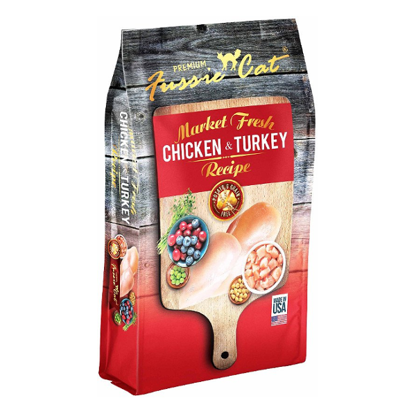 Fussie Cat Market Fresh Chicken and Turkey Recipe Grain-Free Dry Cat Foo