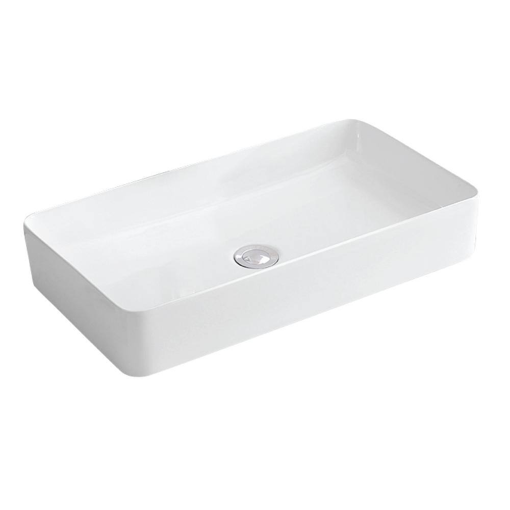 Karran Valera 24 in. Vitreous China Vessel Bathroom Sink in White VC-506-WH