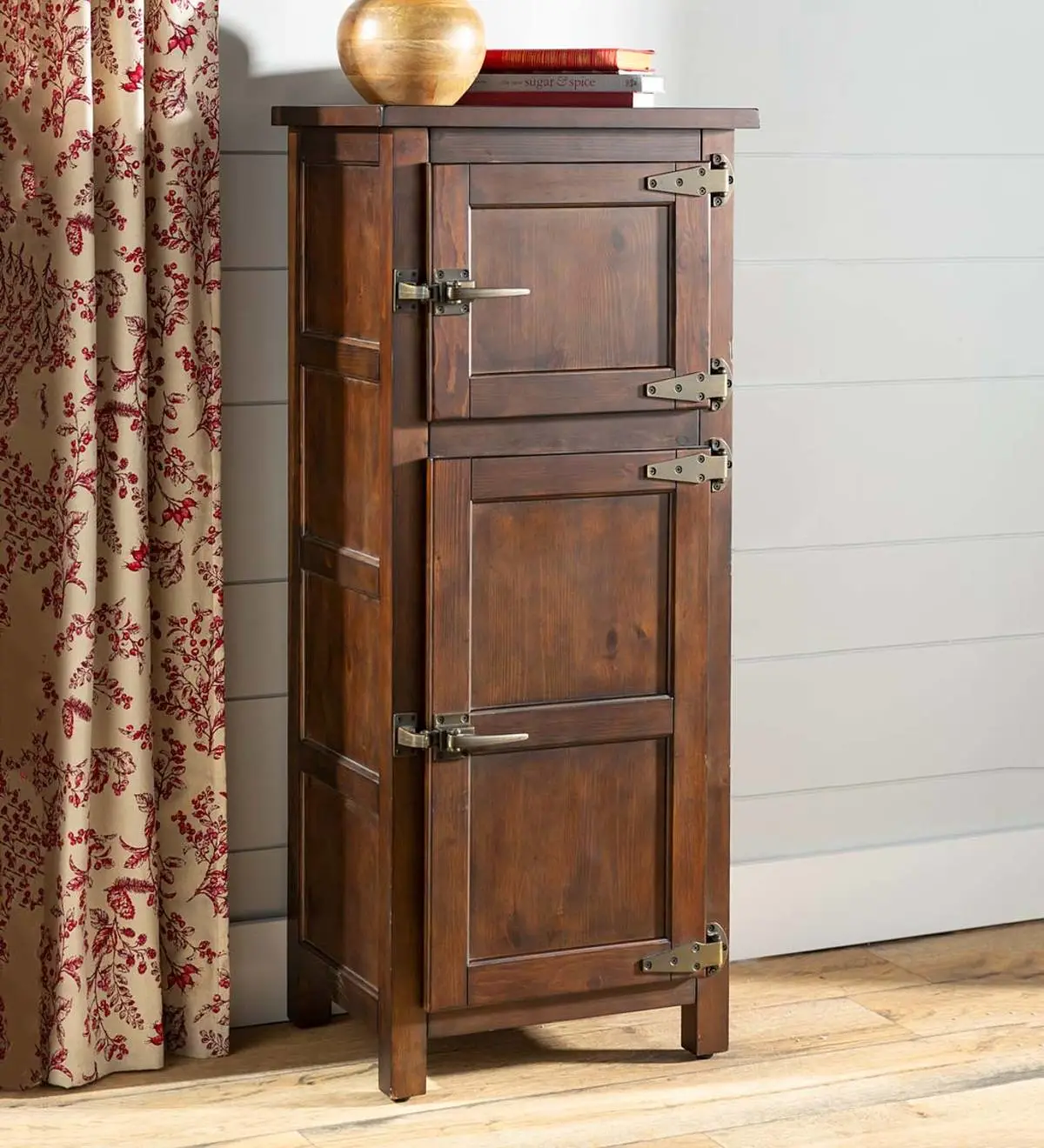 Plow and Hearth Portland Ice Box Wood Jelly Cabinet with Replica Hardware