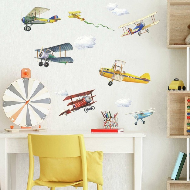 Vintage Planes Peel And Stick Wall Decal Roommates