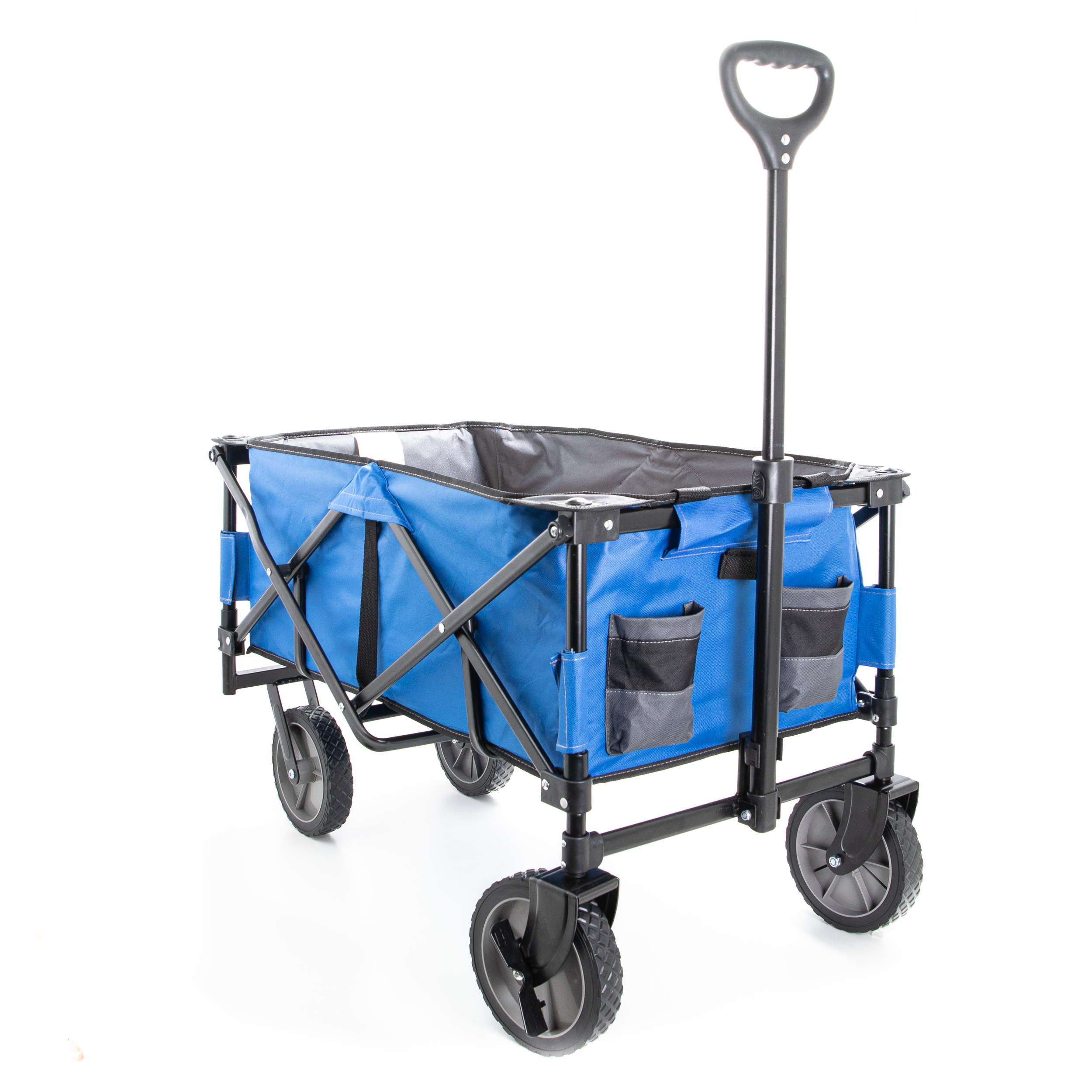 Collapsible Storage Cart, Folding Utility Wagon, Holds up to 176 lbs., Blue