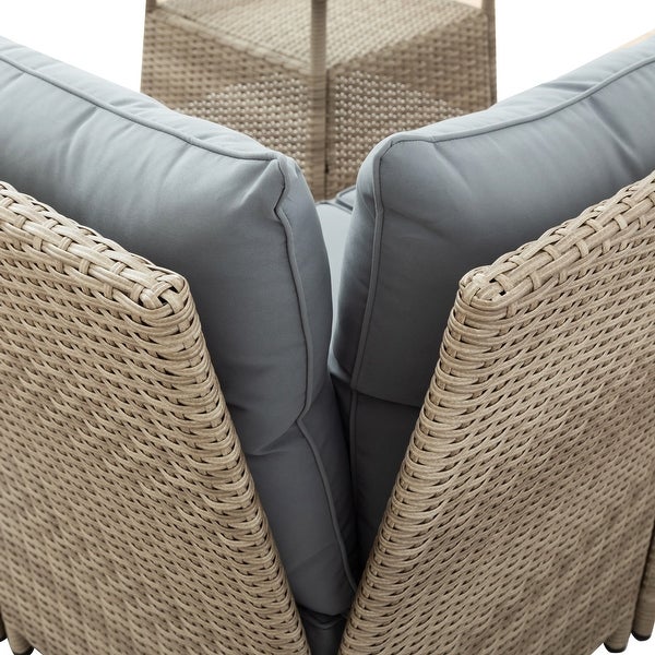 4-Piece Outdoor Patio Rattan Sofa Set with Adjustable Backs - Overstock - 37158853