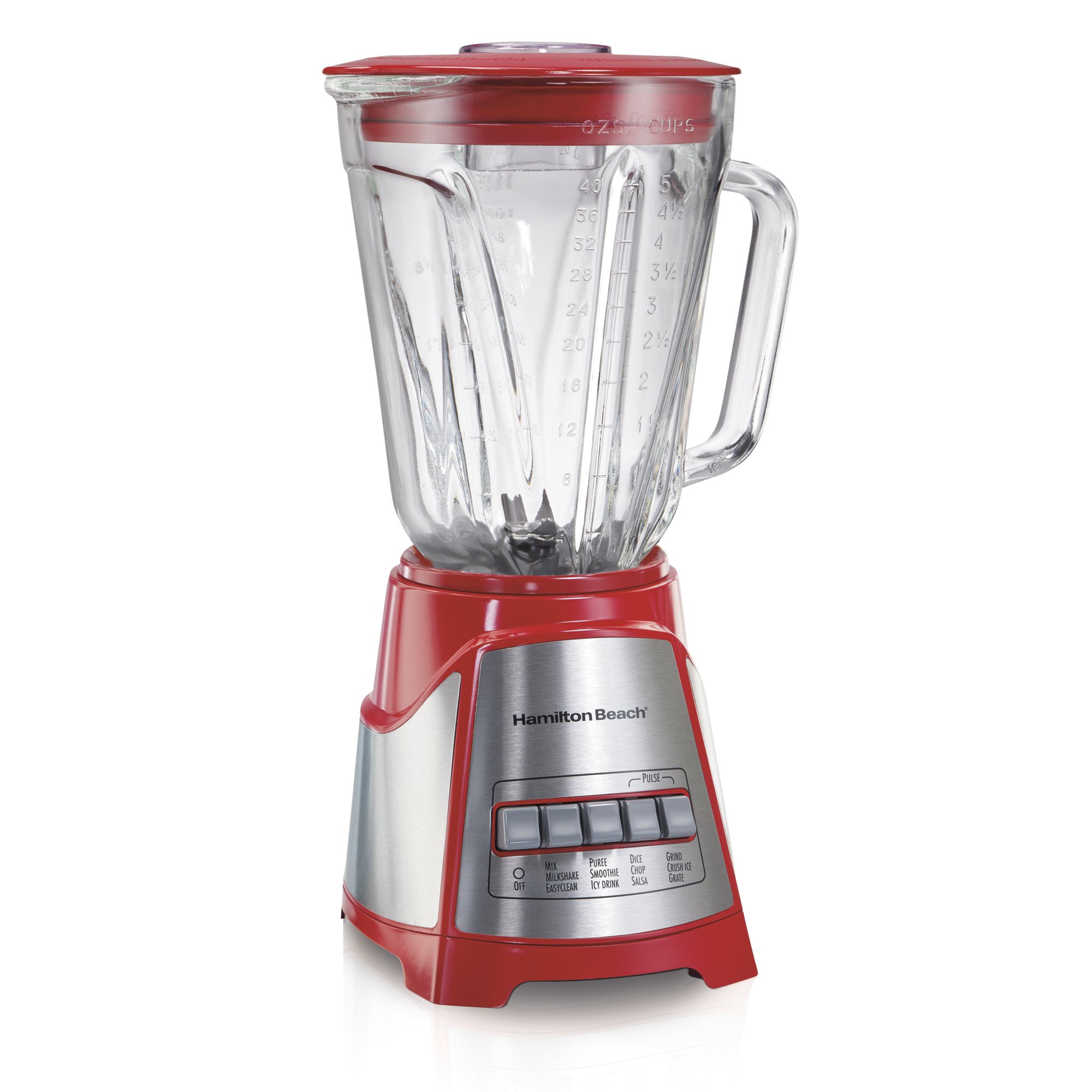 Hamilton Beach Power Elite Multi-Function Blender， 700 Watts， 40 Oz， Red， Model 58147R