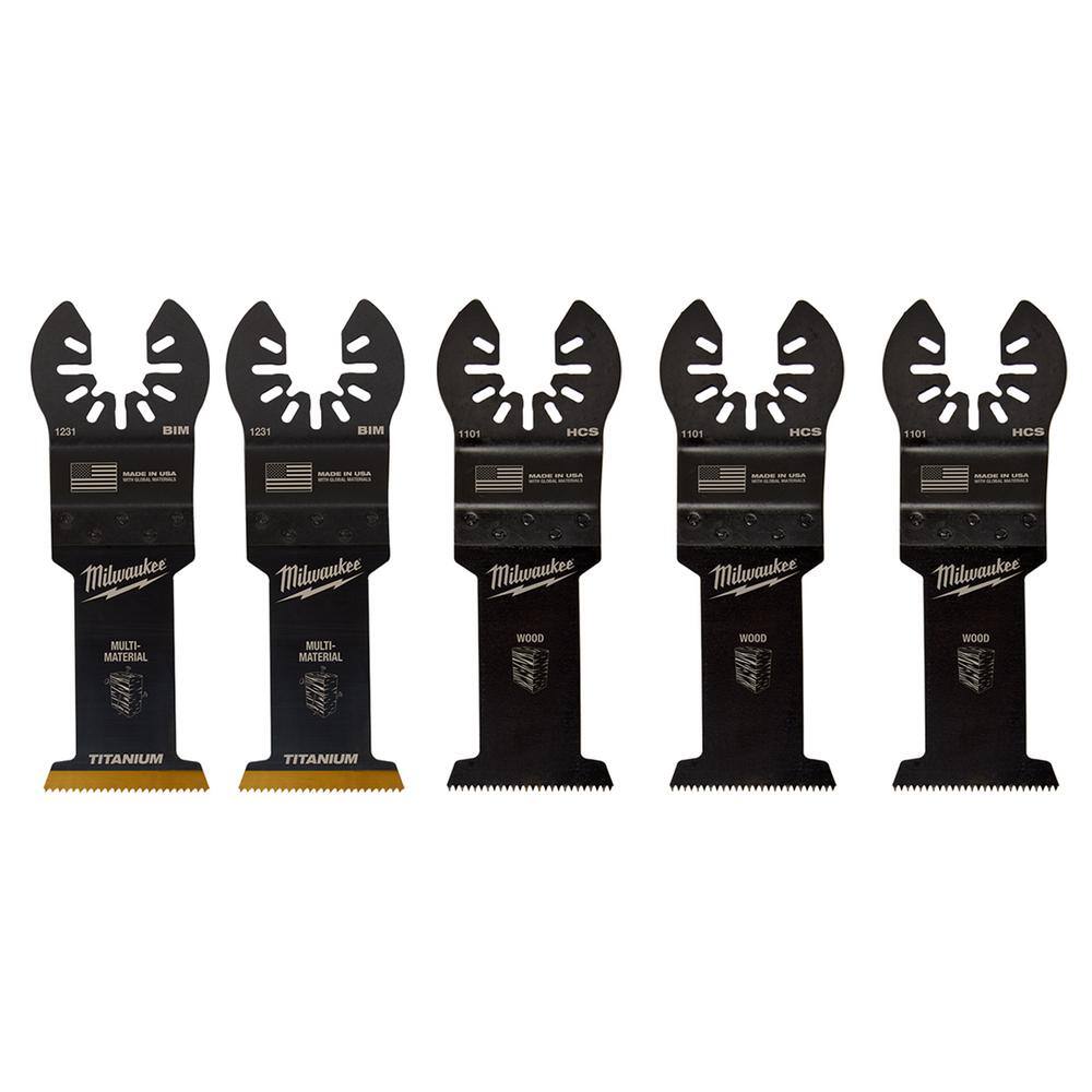 MW 1-38 in. Multi-Tool Oscillating Blade Set (5-Piece) 49-25-1135