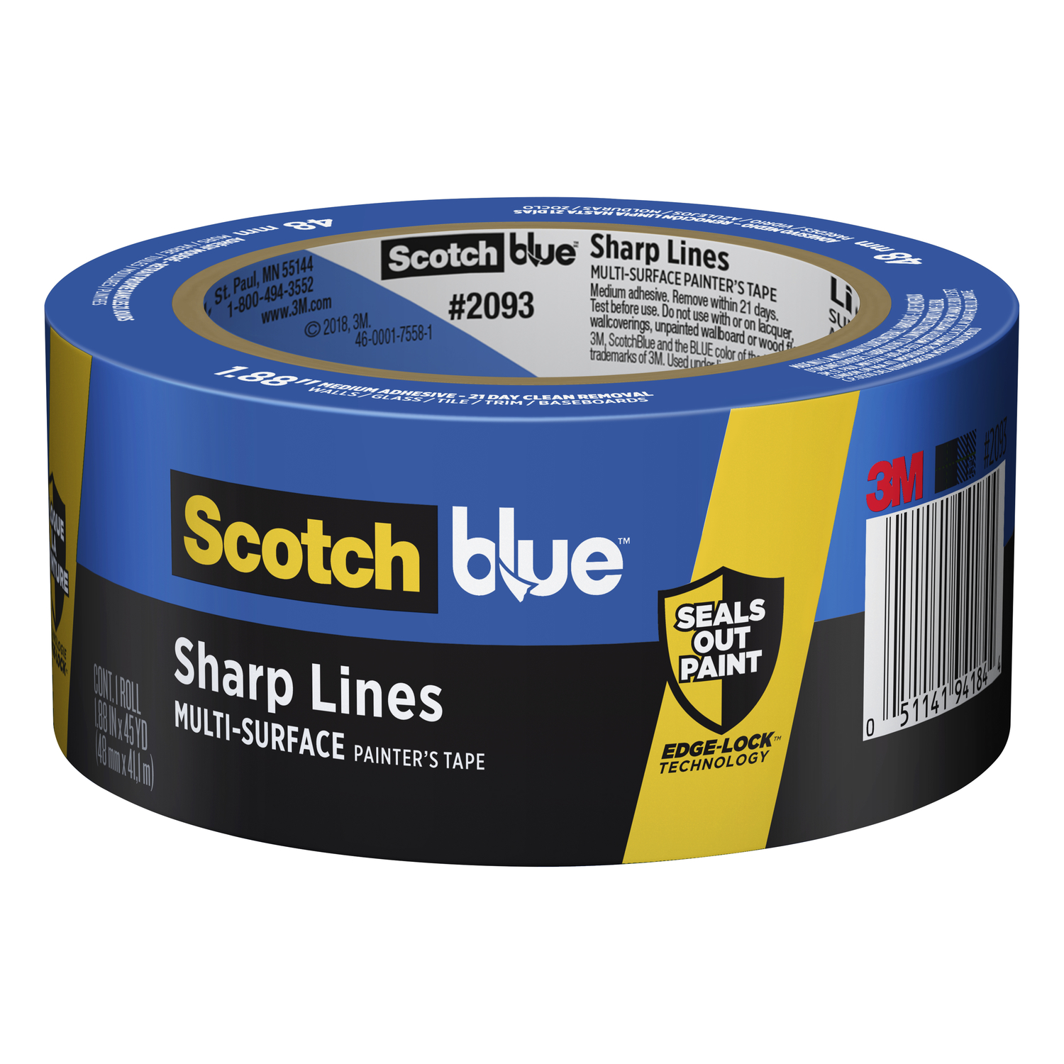 ScotchBlue 1.88 in. W X 60 yd L Blue Medium Strength Painter\u0027s Tape 1 pk