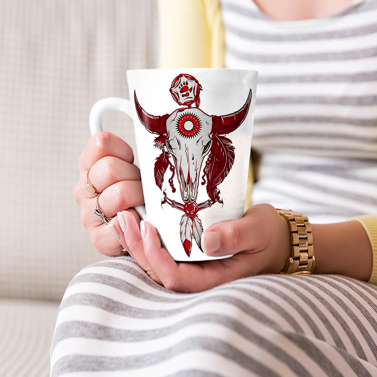 Indian Buffalo Skull NEW White Tea Coffee Ceramic Latte Mug 17 oz | Wellcoda