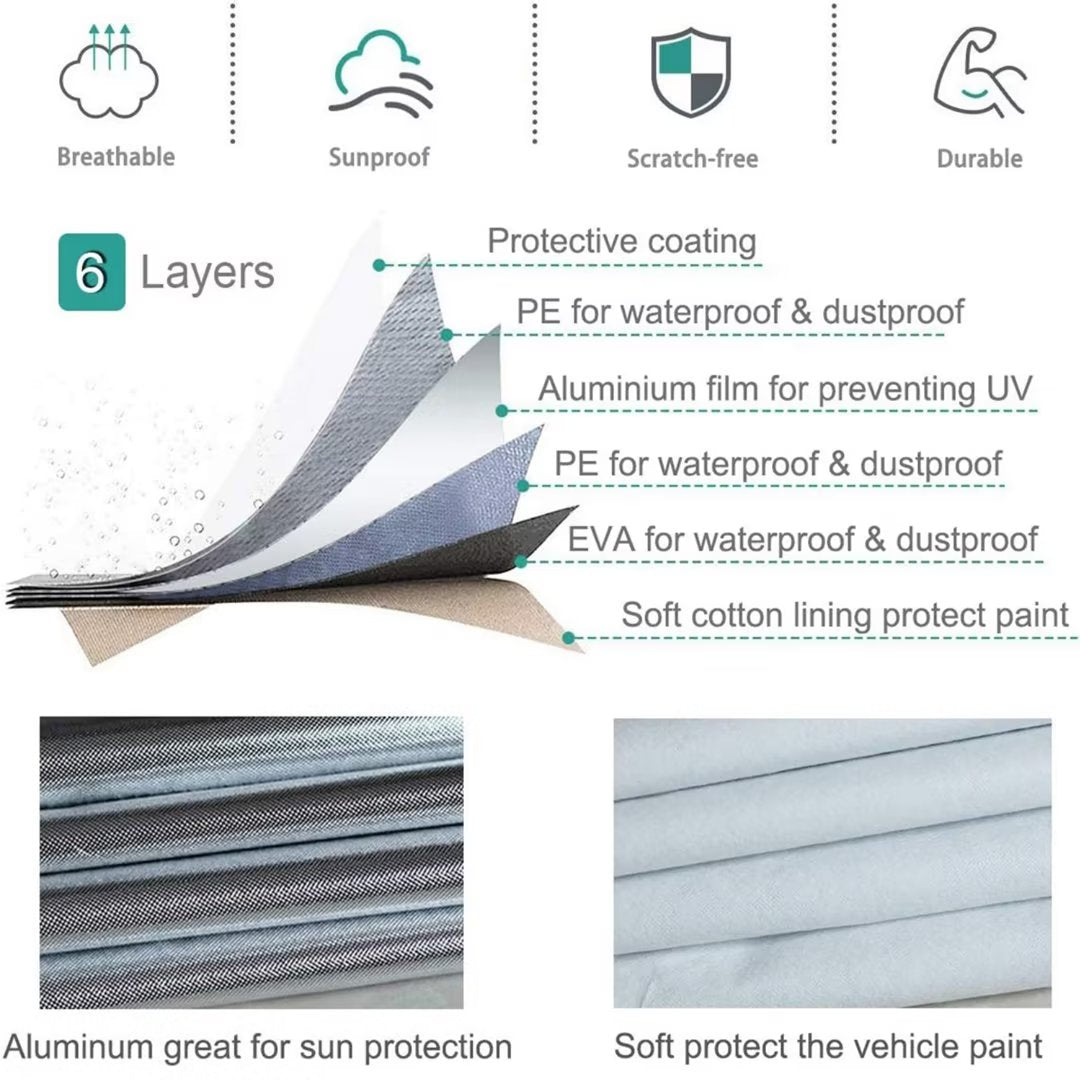 KouKou SUV Car Cover Custom Fit Subaru Ascent from 2018 to 2022， 6 Layer Heavy Duty Full Exterior Cover Waterproof All Weather， Silver