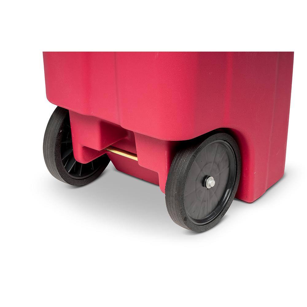 Toter 64 Gal. Red Hazardous Waste Trash Can with Wheels and Lid Lock RMN64-01RED