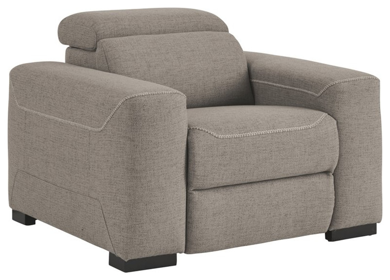 Signature Design by Ashley Mabton Power Recliner in Gray   Transitional   Recliner Chairs   by Homesquare  Houzz