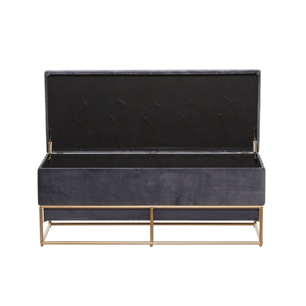 Glam Metal Storage Bench Gray Olivia amp May