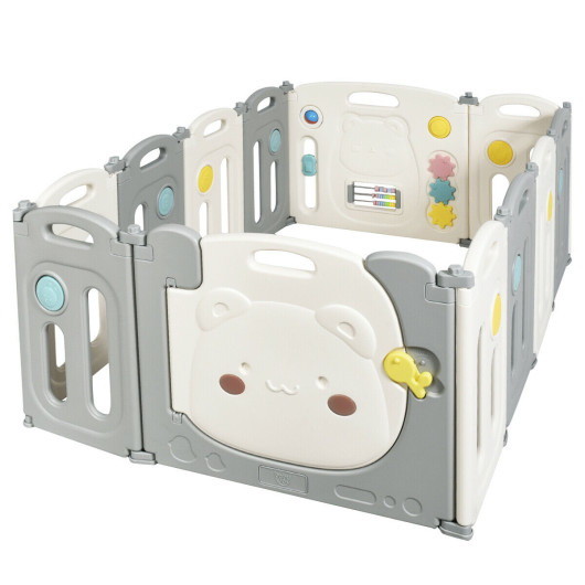 Costway 47951832 12 Panel Baby Playpen Kids Activi...