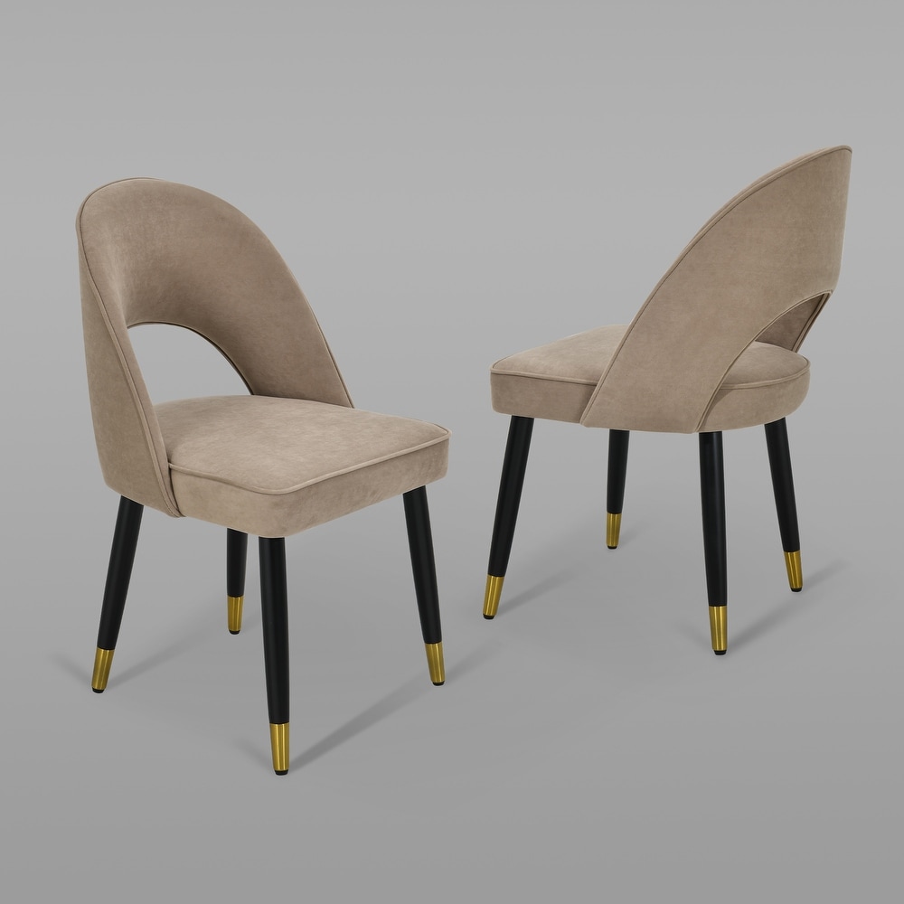 Moasis Upholstered Dining Chair Side Chair with Solid Wood Legs(Set of 2)