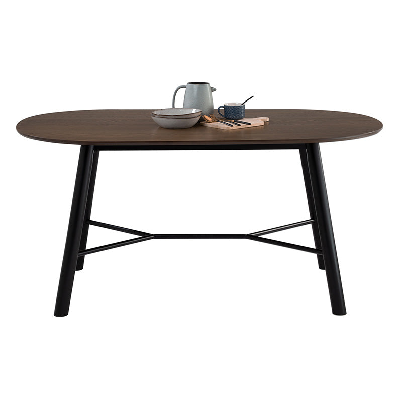 HAROLD Dining Table 160cm - Walnut & Black