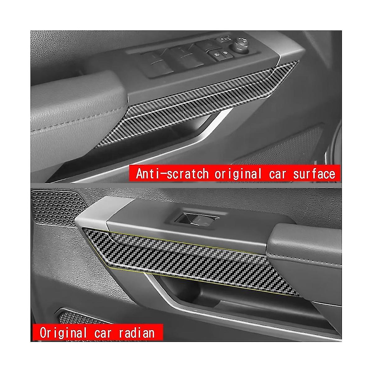 For 2022-2023 Car Carbon Fiber Pattern Door Inner Handle Panel Decoration Frame Cover Low Version