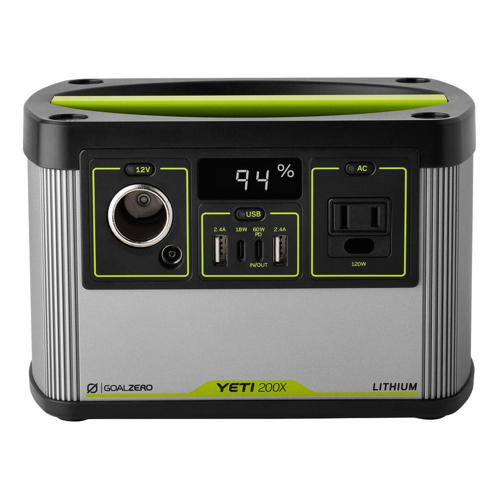 Goal Zero Yeti 200X Portable Power Station 187Wh Lithium Battery Generator 120 Watt AC Inverter Emergency Backup Solar Generator