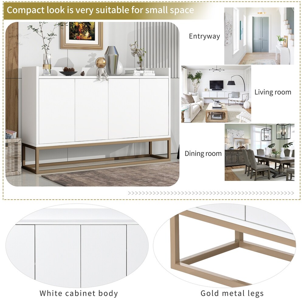 Modern White Sideboard Console Tables Storage Cabinet for Living Room