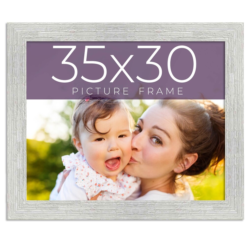 35x30 White Picture Frame   Wood Picture Frame Complete with UV