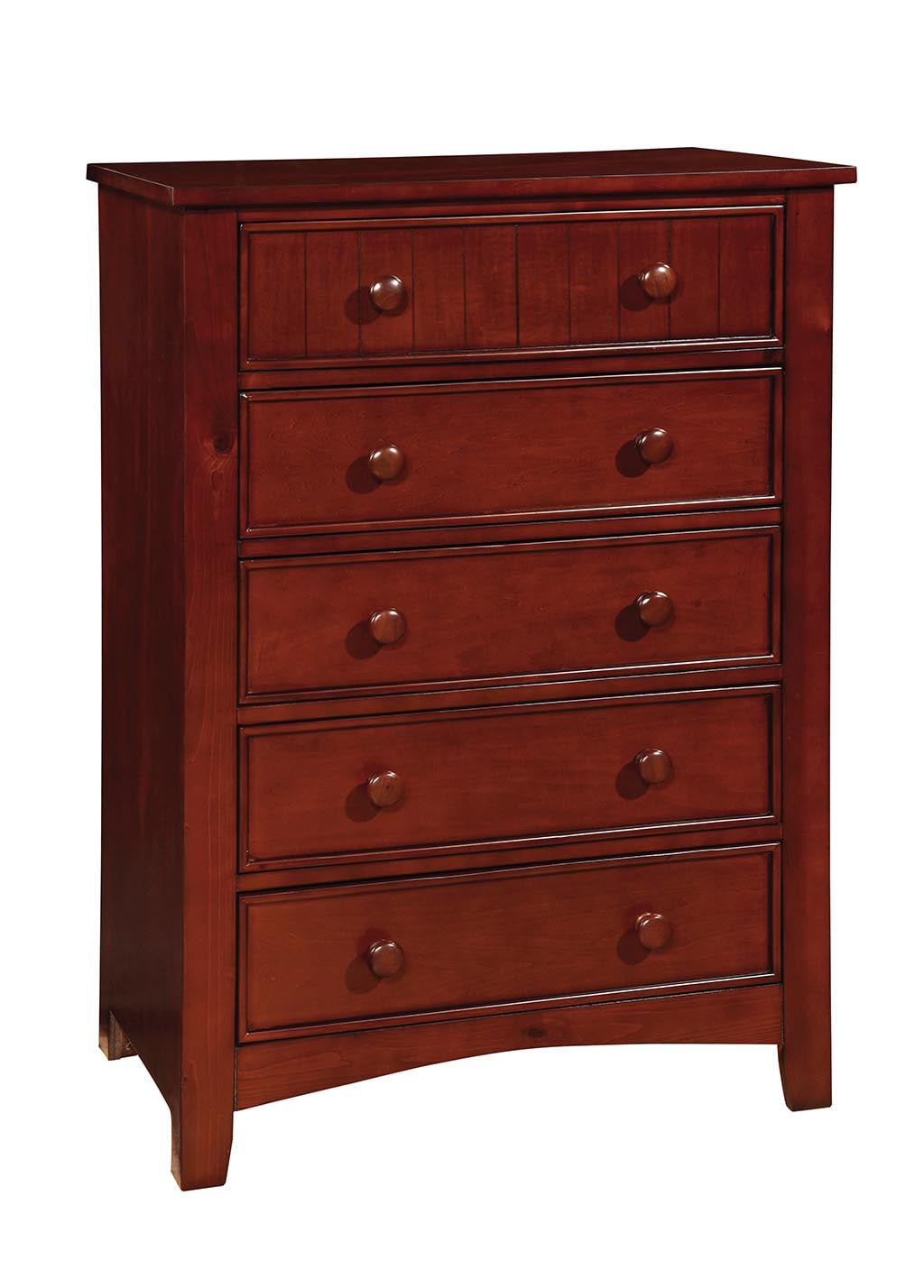 Furniture of America Geniet Transitional 5-Drawer Chest, Cherry