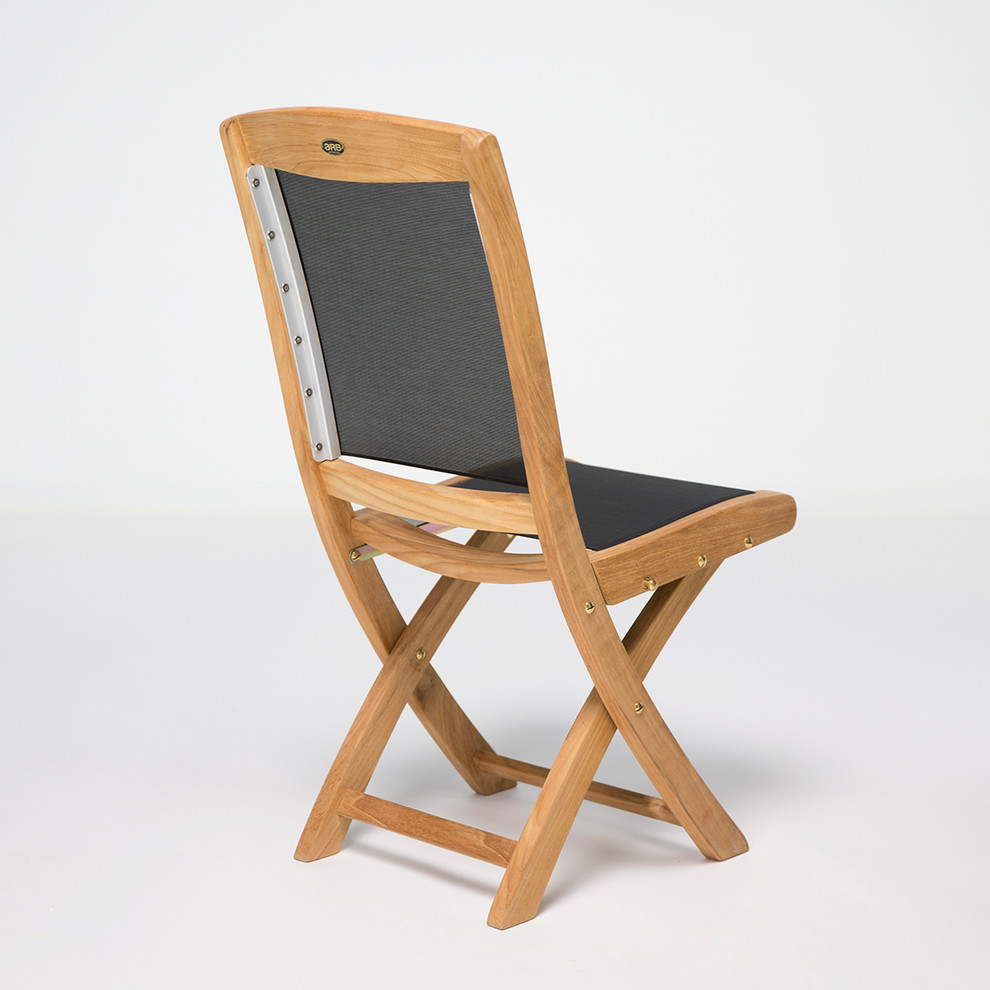 Teak  ampTextilene Folding Chair Colorado   Transitional   Outdoor Folding Chairs   by Virventures  Houzz