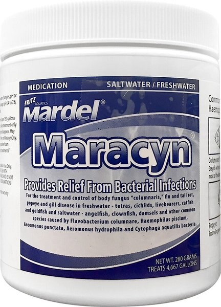 Fritz Mardel Maracyn Aquarium Water Treatment， 280-g jar