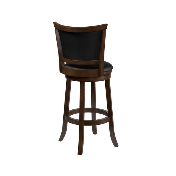 Woodgrove Bonded Leather Brown Wood Barstool (Set of 2)