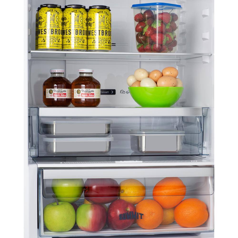 Summit Appliance 24 in. W 11.7 cu. ft. Bottom Freezer Refrigerator in Stainless Steel Counter Depth FFBF181ES2IM