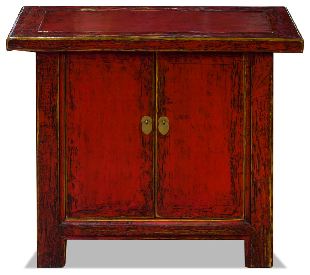 Distressed Red Elmwood Chinese Mandarin Cabinet   Asian   Accent Chests And Cabinets   by China Furniture and Arts  Houzz