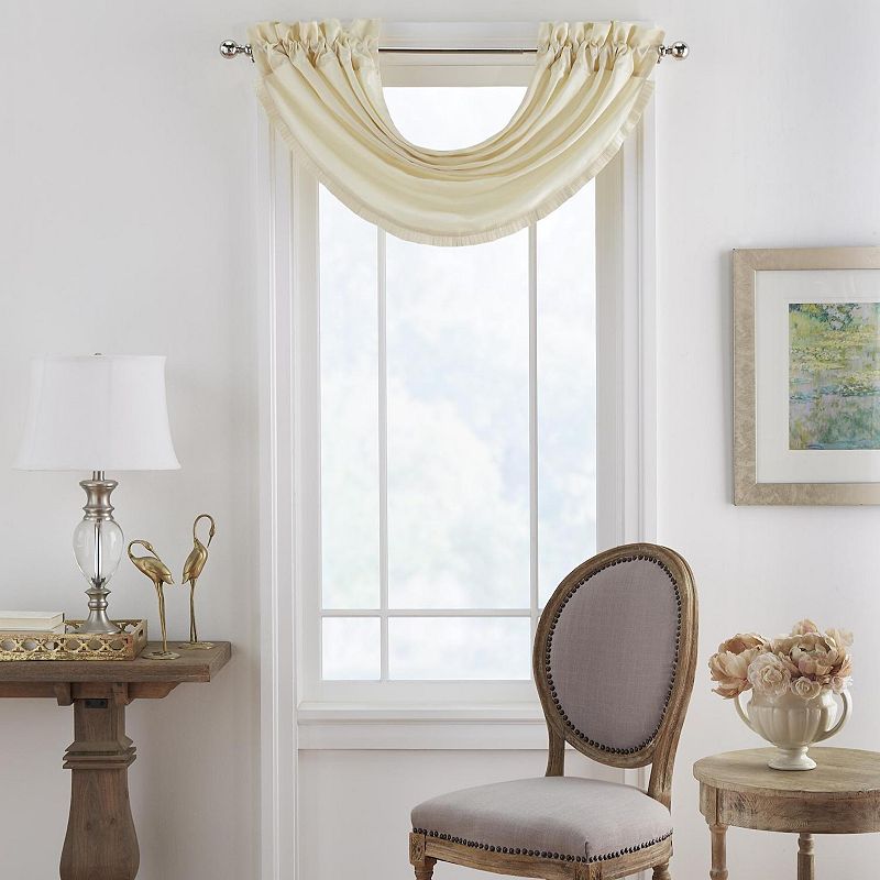 Elrene Home Fashions Versailles Faux Silk Waterfall Window Valance