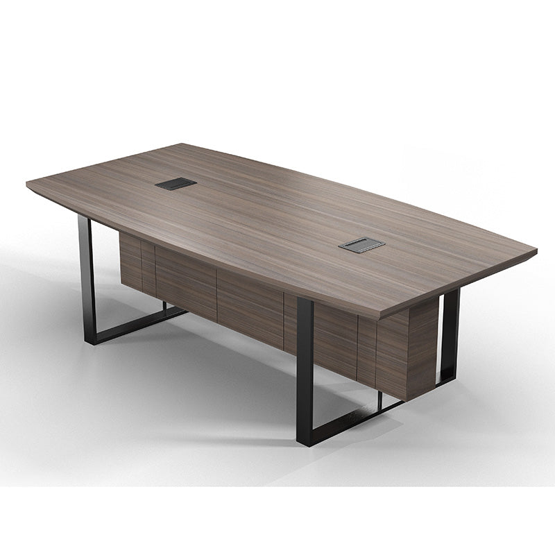 INIGO Boardroom Meeting Table 2.4M - Hazelnut & Black