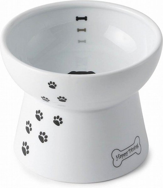 Necoichi Ceramic Elevated Dog Food Bowl， 1.5-cup