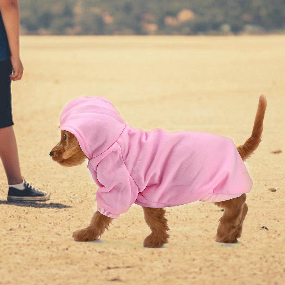 Cute Polyester Pet Winter Warm Hoodie Sweatshirt Clothes Coat For Dogs Puppy Cats(pink Xxl)