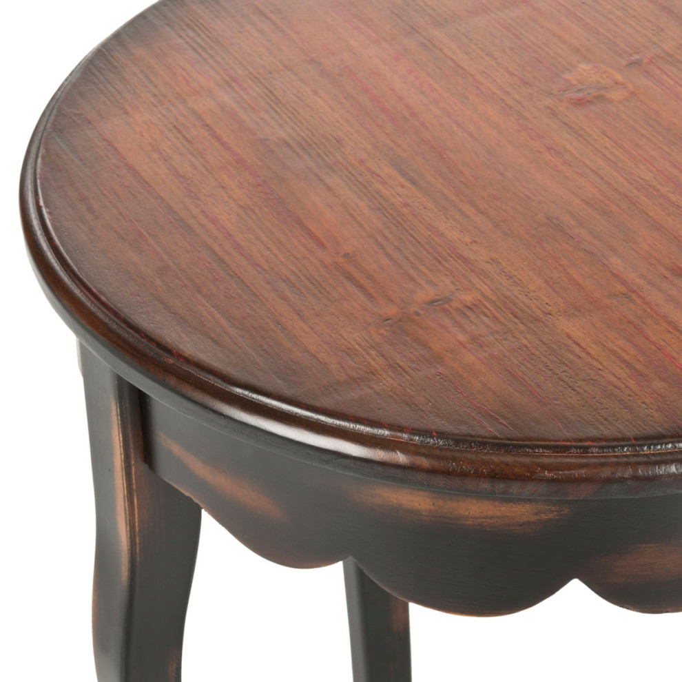 Ellis Round Side Table Tiger Dark Brown/Light Brown   Traditional   Side Tables And End Tables   by Virgil Stanis Design  Houzz