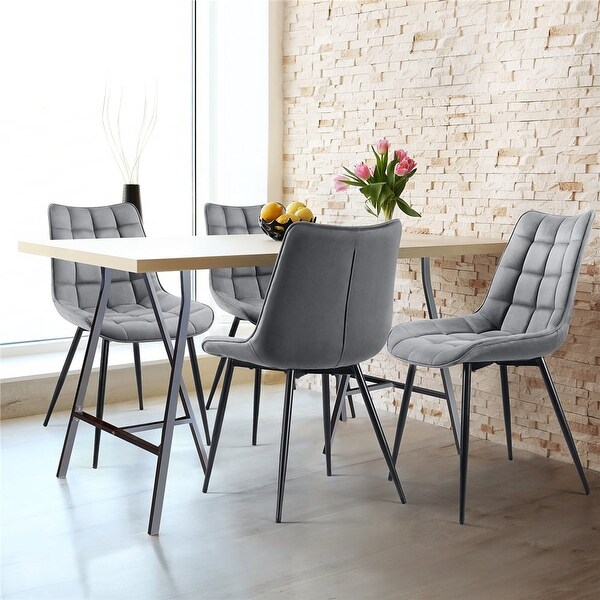 Modern Upholstered Dining Chairs for Living Room， Set of 2， Gray