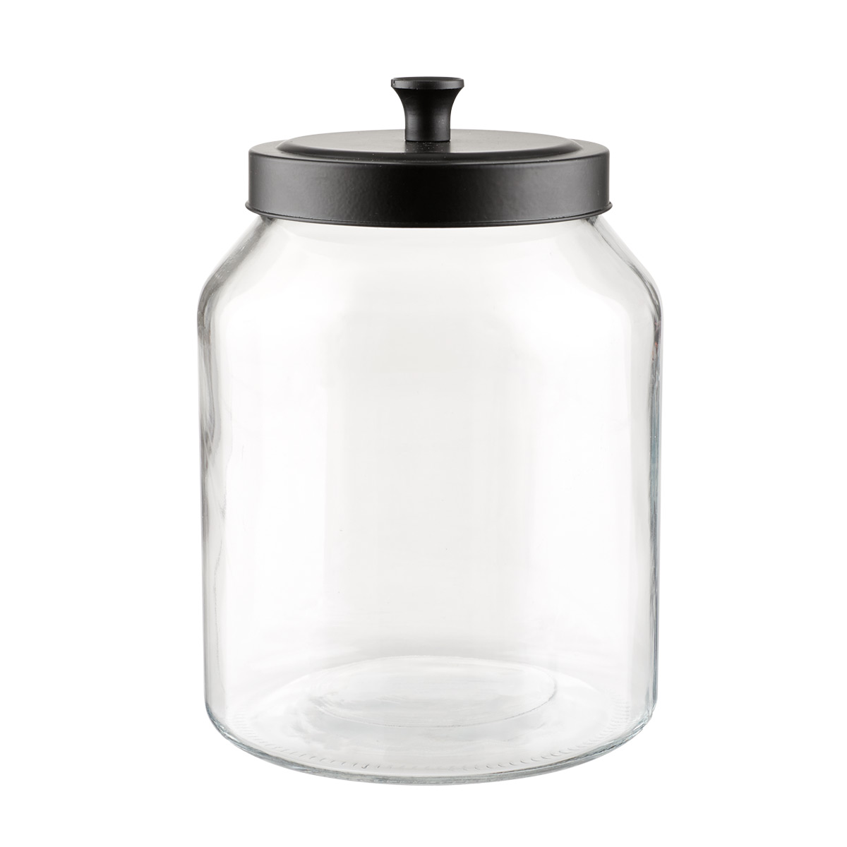 Glass Canisters with Matte Black Lids