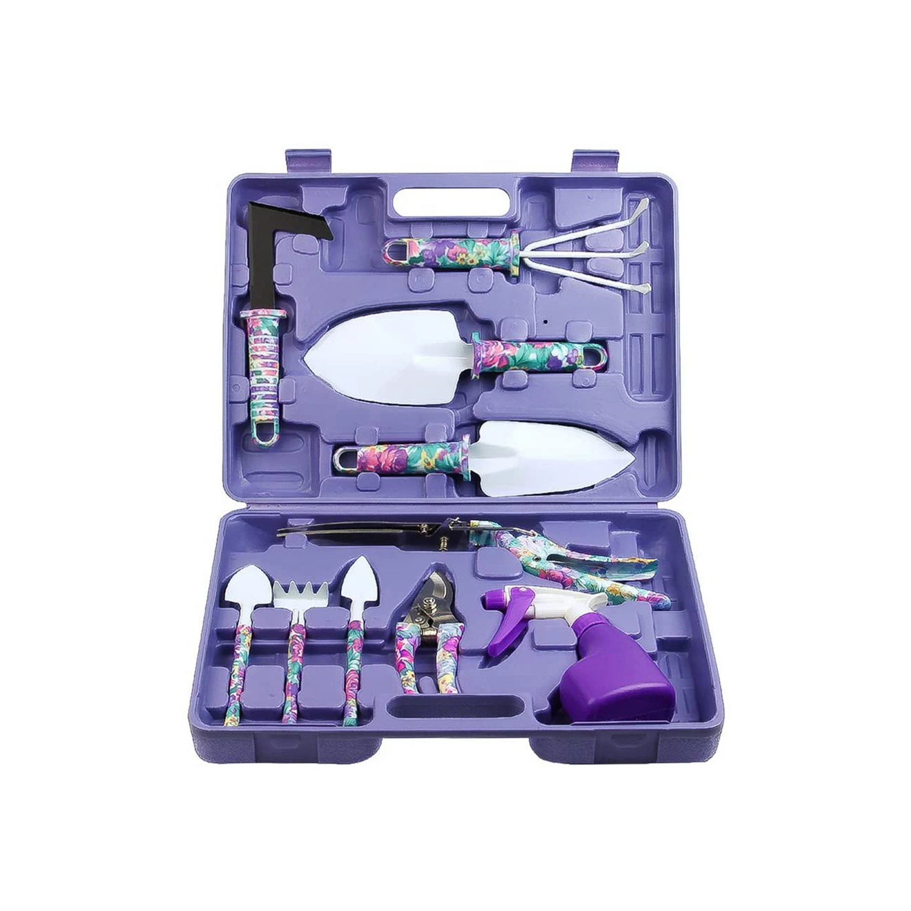 Hot Sale New Design Stainless Steel Floral Garden Hand Tool Set Gift Set with Non Slip Rubber Grip Garden Hand Tool Set