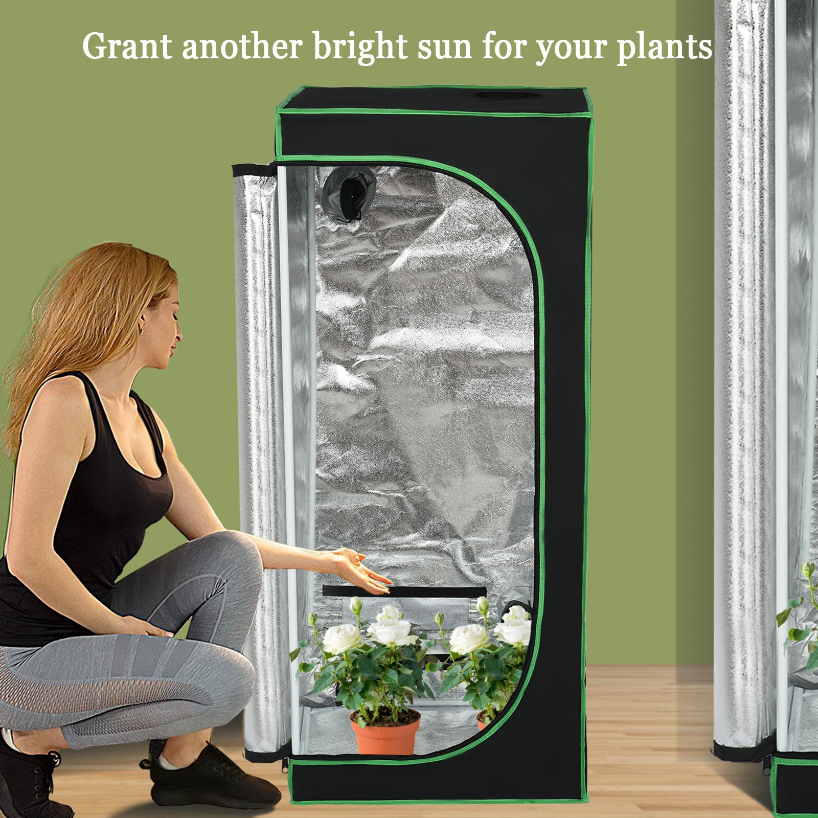 Tangnade Mylar Hydroponic G-row Tent With Observation Window And Floor Tray For