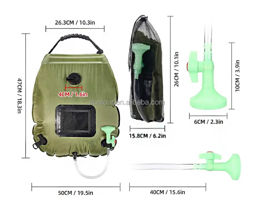 20L PVC Hiking Outdoor Travel Shower Bag  Water Storage Bag Storage Bath Water Bag Camping Shower