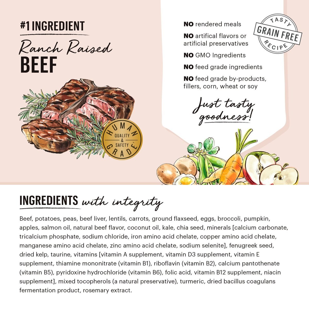 The Honest Kitchen Grain-Free Beef Whole Food Clusters Dry Dog Food