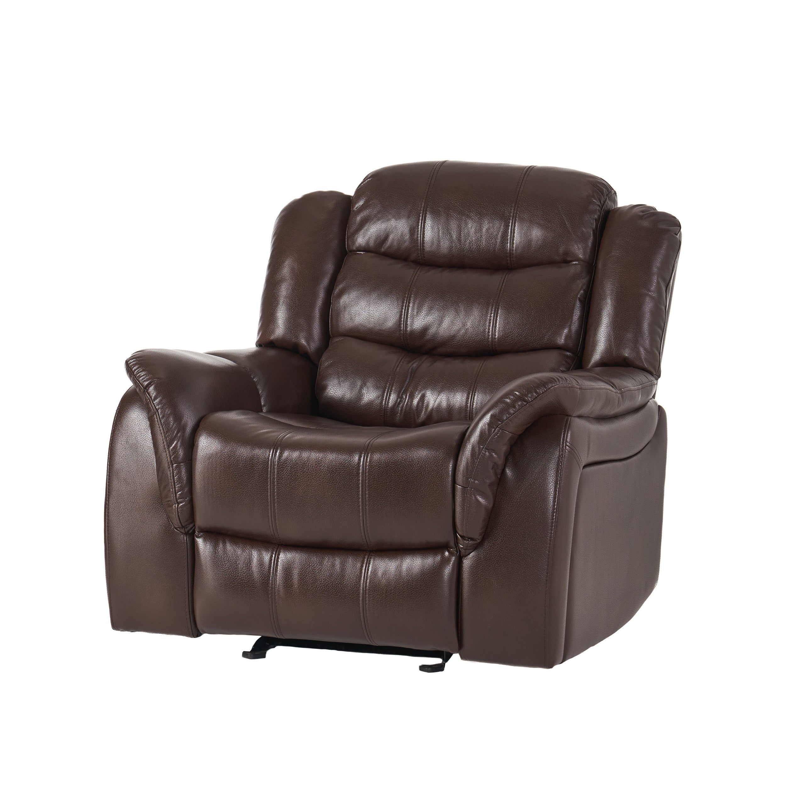 Emryka Brown PU Leather Glider Recliner Club Chair